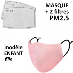 Masque Enfant En Tissu Avec Filtre Pm2 5 Rose