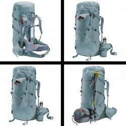 Sac à dos de trek Aircontact Core Deuter 55+10 SL gris bleu