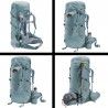 Sac à dos de trek Aircontact Core Deuter 55+10 SL gris bleu