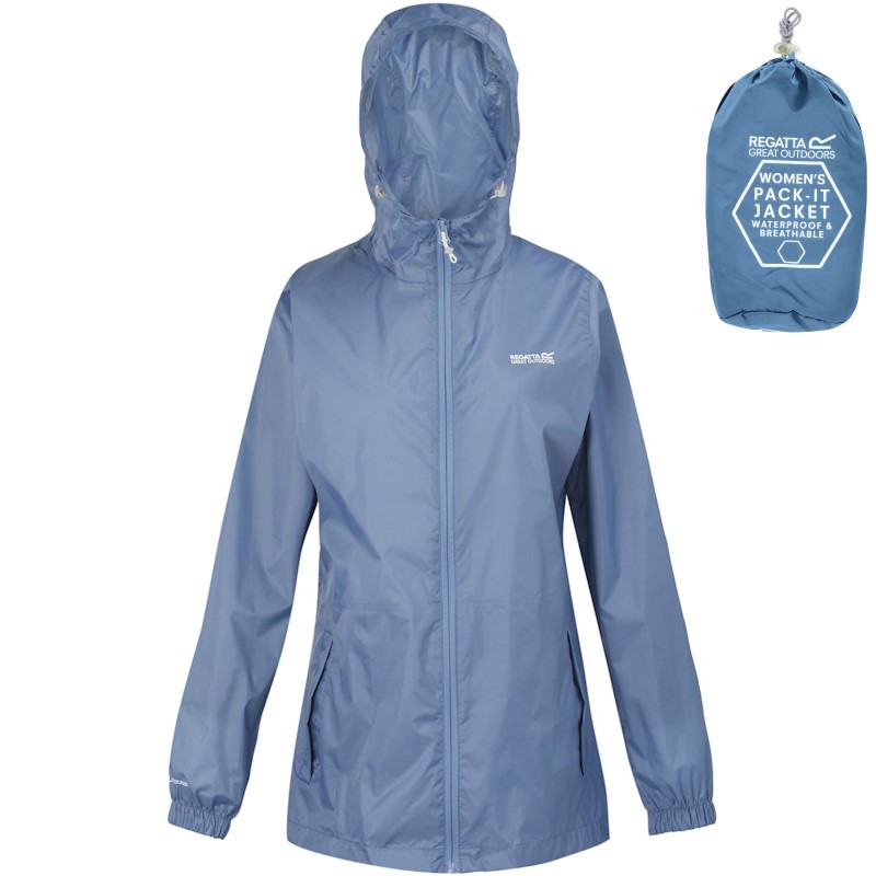 Veste de pluie Regatta Pack-It Jacket III Women bleu ciel