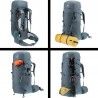 Sac Deuter Aircontact Core 50+10 litres Graphite Shale