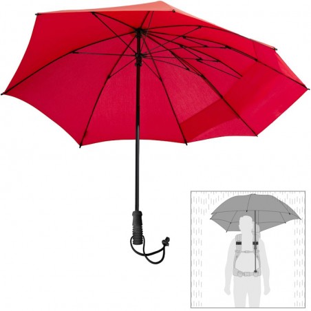 Parapluie de trek mains libres Euroshirm Swing Backpack Handsfree rouge