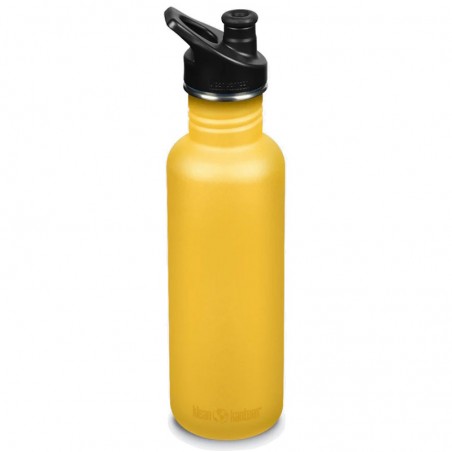 Gourde inox Klean Kanteen Classic 0,8L litre jaune avec bouchon Sport