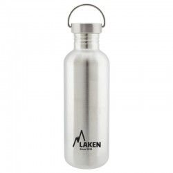 Gourde en acier inoxydable de randonnée Laken Basic Steel 1 L inox