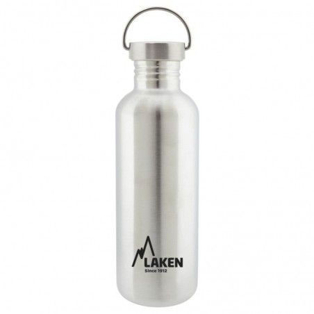 Gourde en acier inoxydable de randonnée Laken Basic Steel 1 L inox