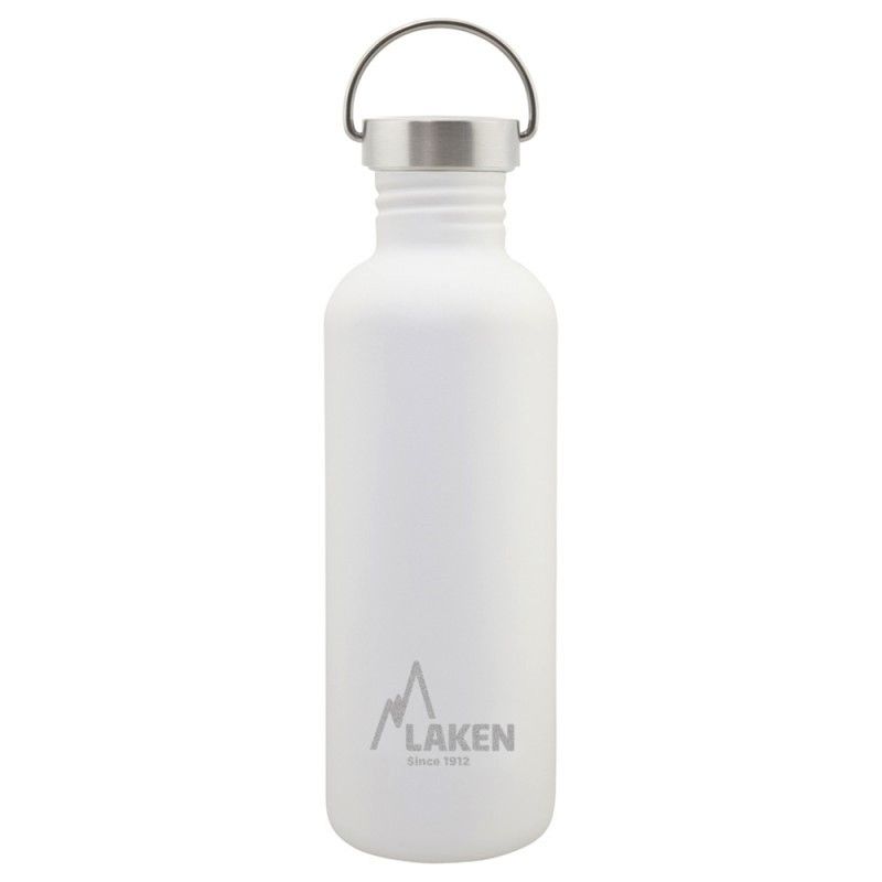 Gourde en acier inoxydable Laken Basic Steel 1 litre inox blanche avec bouchon Vintage