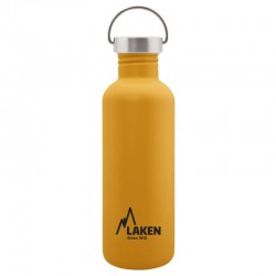 Gourde inox jaune Laken Basic Steel 1litre avec bouchon Vintage