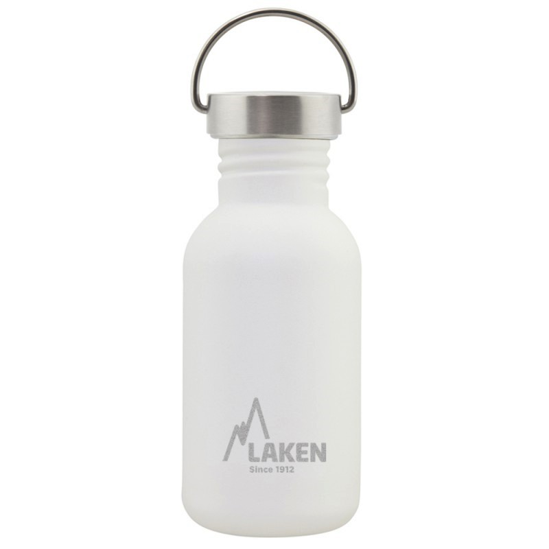 Gourde Laken Basic Steel Vintage 0,5 litres blanche avec bouchon inox