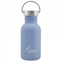 Gourde 500 ml Laken Basic Steel bleue avec bouchon Vintage 0,5 litre