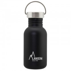 Laken Basic Steel 0,5 L noire : gourde inox avec bouchon inox Vintage