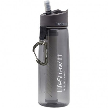 Gourde avec filtre à eau Lifestraw Go 650 ml noire et grise Dark Gray