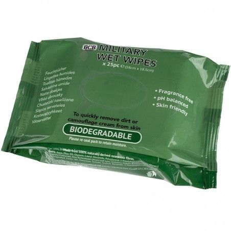 Lingettes lavantes BCB Military Wet Wipes (lot de 25)