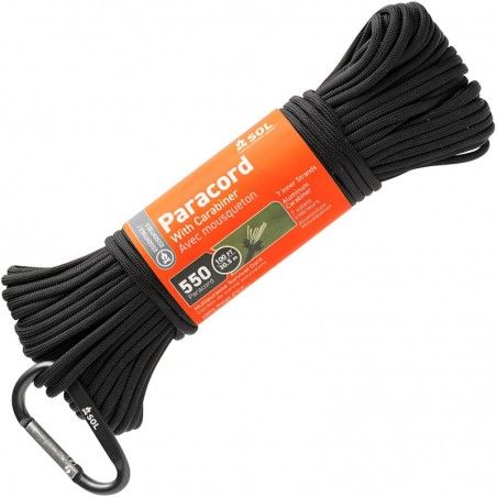 Paracorde SOL Paracord 555 100 Feet 30 mètres avec mousqueton