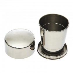 Tasse pliante en acier inoxydable avec étui Fosco Big Telescopic Stainless Steel L